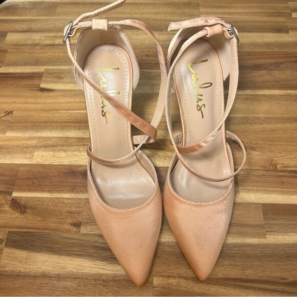 Lulus Freyana Rose Gold Satin Pointed-Toe Pumps Size 6.5 - Picture 16 of 16